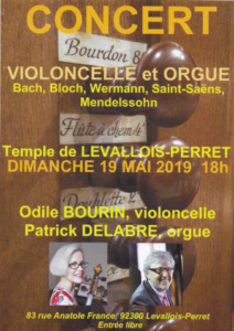 Concert dimanche 19 mai 2019 à 18h au temple de Levallois